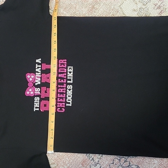 Hanes Black and Pink Long Sleeve Cheerleader Logo Tee - Size S - Picture 4 of 6